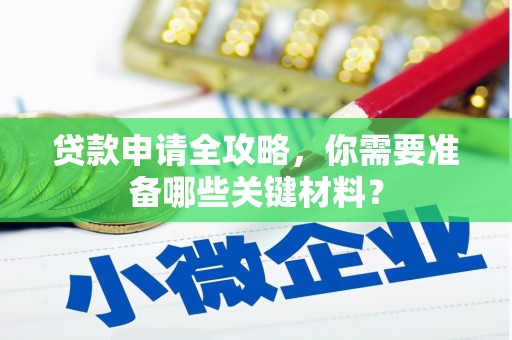沧县贷款申请全攻略，你需要准备哪些关键材料？