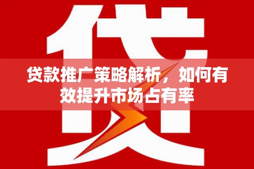 沧县贷款推广策略解析，如何有效提升市场占有率