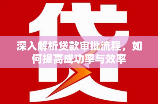 沧县深入解析贷款审批流程，如何提高成功率与效率