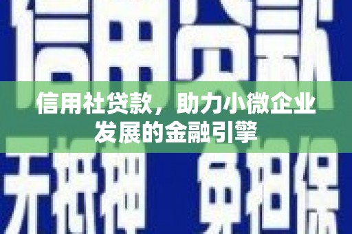 沧县信用社贷款，助力小微企业发展的金融引擎