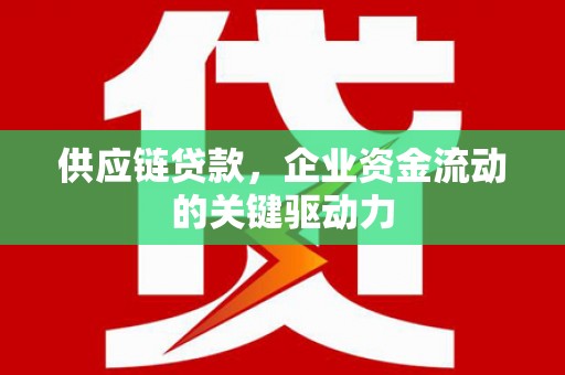 沧县供应链贷款，企业资金流动的关键驱动力