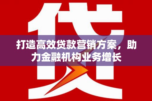 沧县打造高效贷款营销方案，助力金融机构业务增长