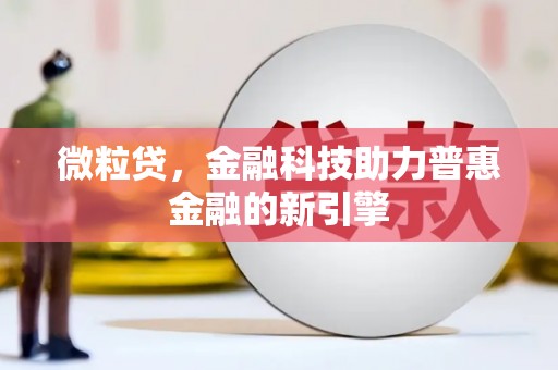 沧县微粒贷，金融科技助力普惠金融的新引擎