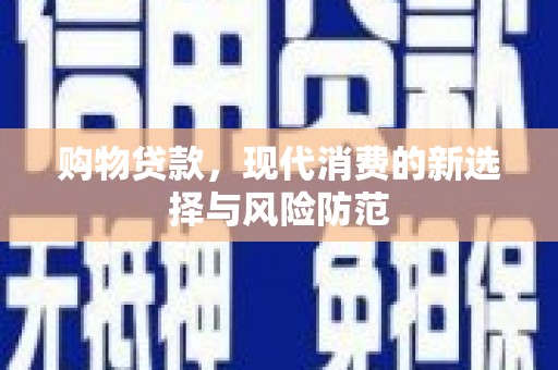 沧县购物贷款，现代消费的新选择与风险防范