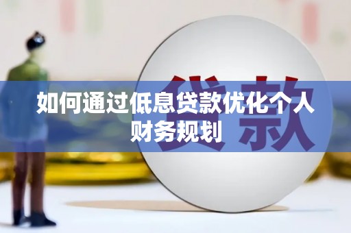 沧县如何通过低息贷款优化个人财务规划