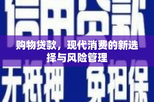 沧县购物贷款，现代消费的新选择与风险管理