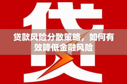沧县贷款风险分散策略，如何有效降低金融风险