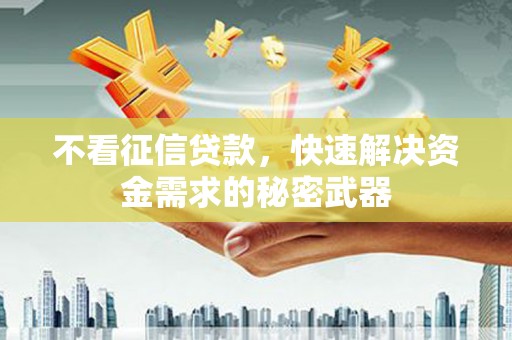 沧县不看征信贷款，快速解决资金需求的秘密武器