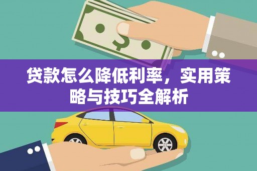 沧县贷款怎么降低利率，实用策略与技巧全解析