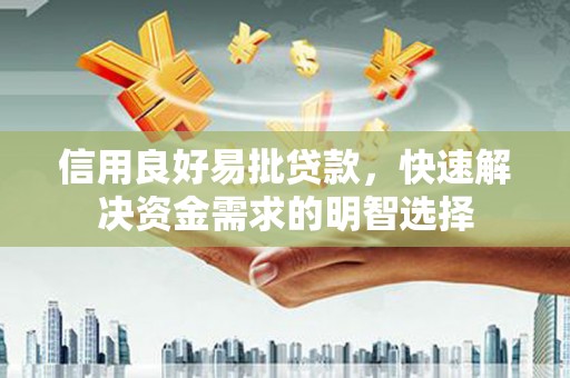 沧县信用良好易批贷款，快速解决资金需求的明智选择