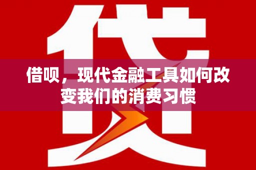 沧县借呗，现代金融工具如何改变我们的消费习惯