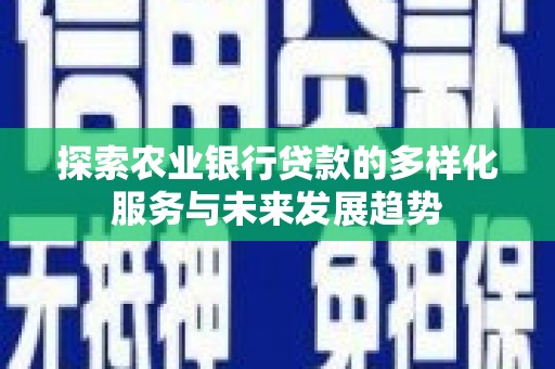 沧县探索农业银行贷款的多样化服务与未来发展趋势