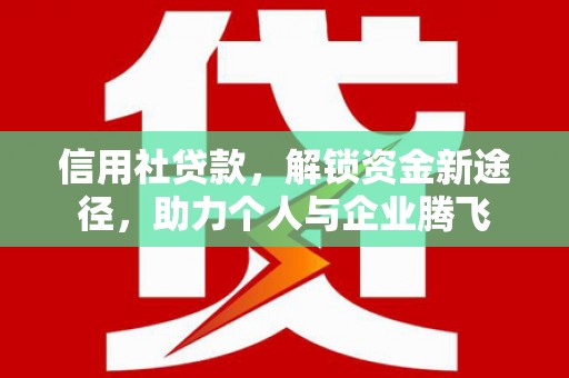 沧县信用社贷款，解锁资金新途径，助力个人与企业腾飞